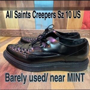 All Saints Dalton Pollido Lace Up Dress Shoes In Black Sz 10 EUC